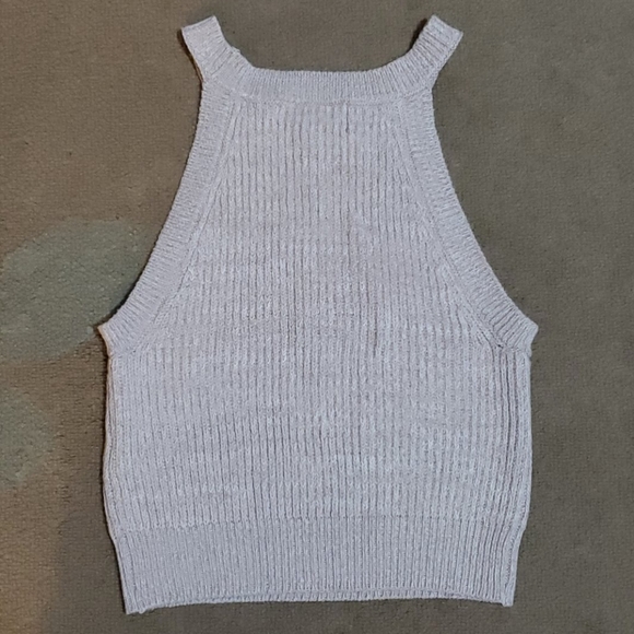 Ne With Tag Women's Forever 21 Crop High Neck Knit Tank Top Medium - Picture 4 of 4